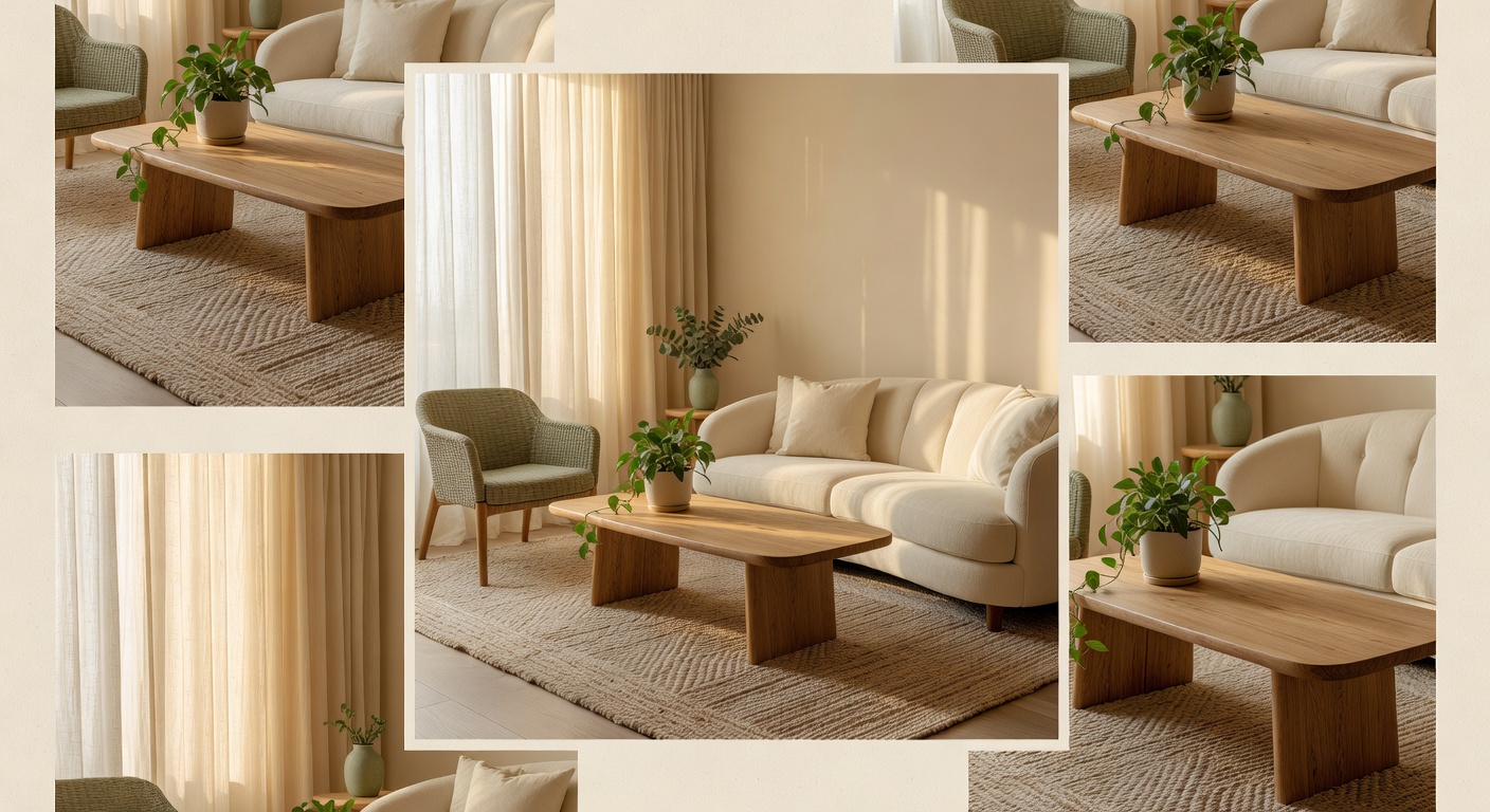 Warm modern living room interior generated by the DecorAI AI Interior Design App
